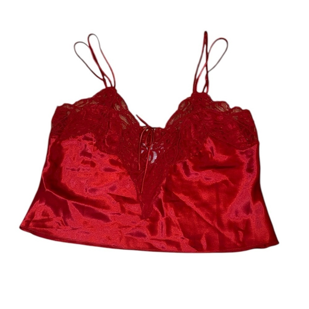 Victoria’s Secret Gold Tag Vintage Red Cami, Satin Lace, Valentine’s, Med